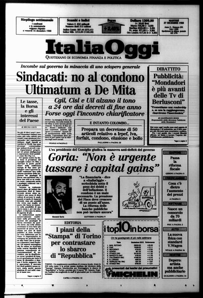 Italia oggi : quotidiano di economia finanza e politica